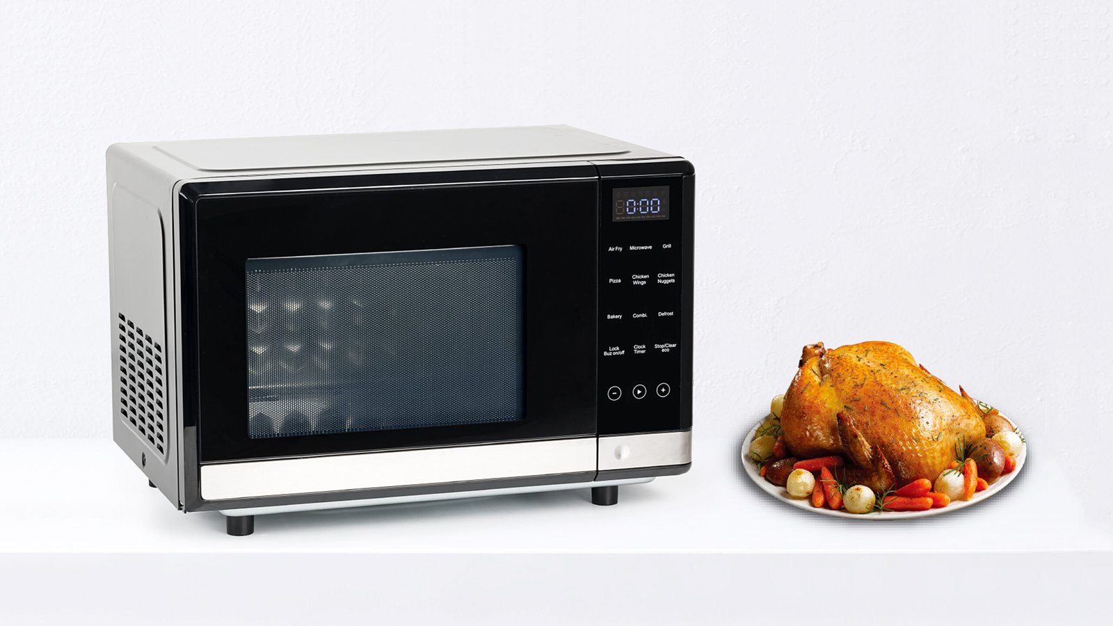 4-in-1 17L High Power 3000W Countertop Air Fry Microwave Oven, Air Fry/Microwave/Grill/Combi. All-in-one Appliance