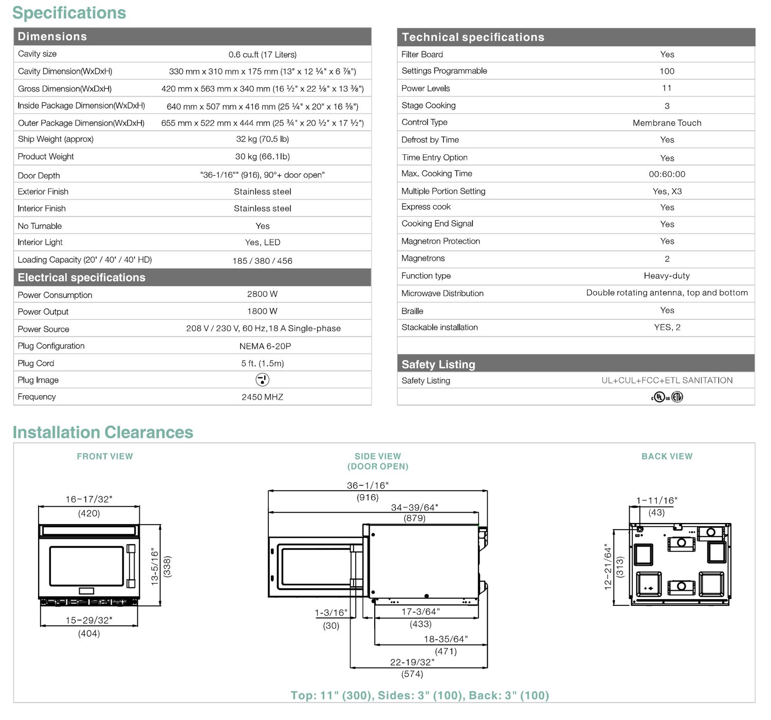 commercial microwave oven