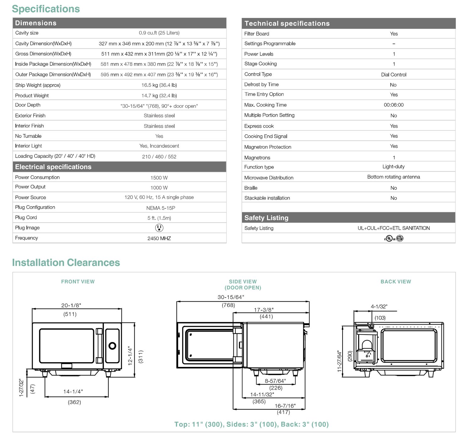 commercial microwave oven